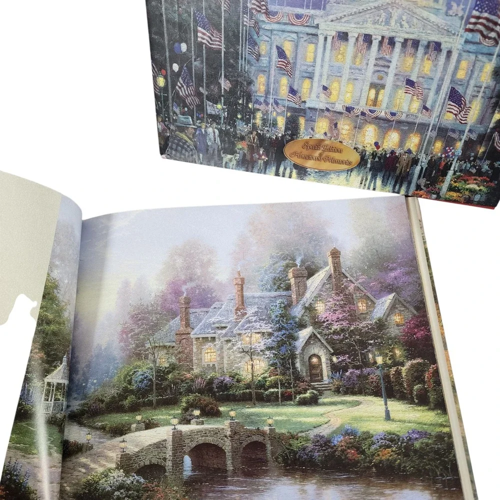 Thomas Kinkade Seasons of Light Land That I Love Books Set‎ Patriotic Home lot